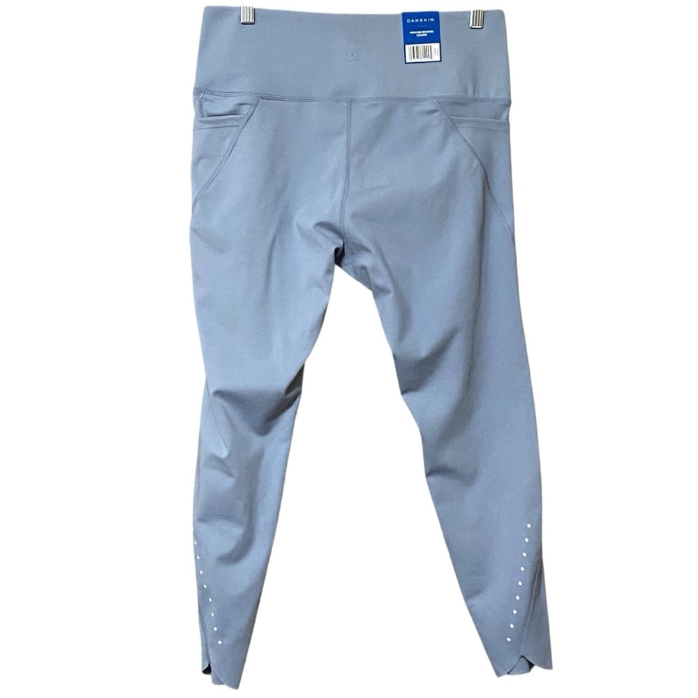 Danskin Womens Brushed Leggings Large Nebula Blue High Rise Side Pocket Yoga NWT - Picture 5 of 8